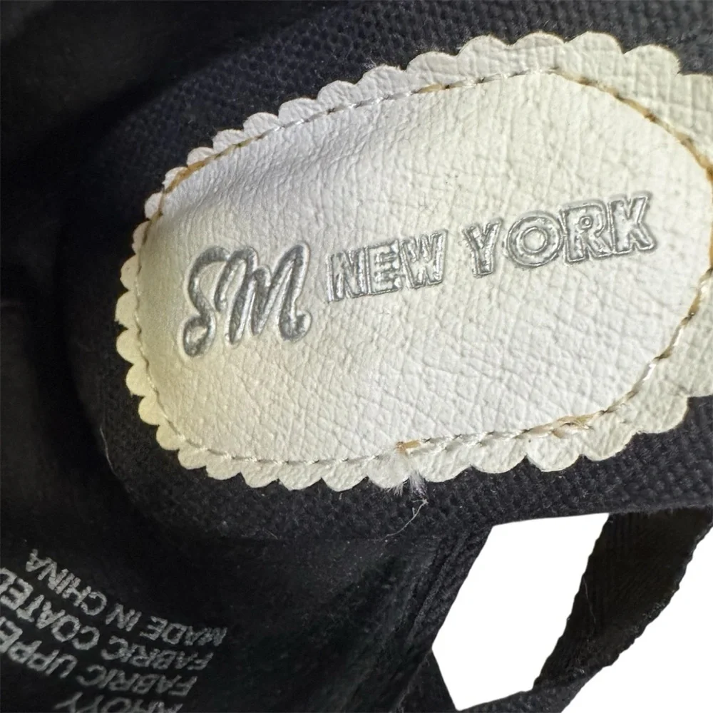 Steve Madden New York Black Wedge Ankle Tie Sandals Size 7 Espadrille Wedge NWOT